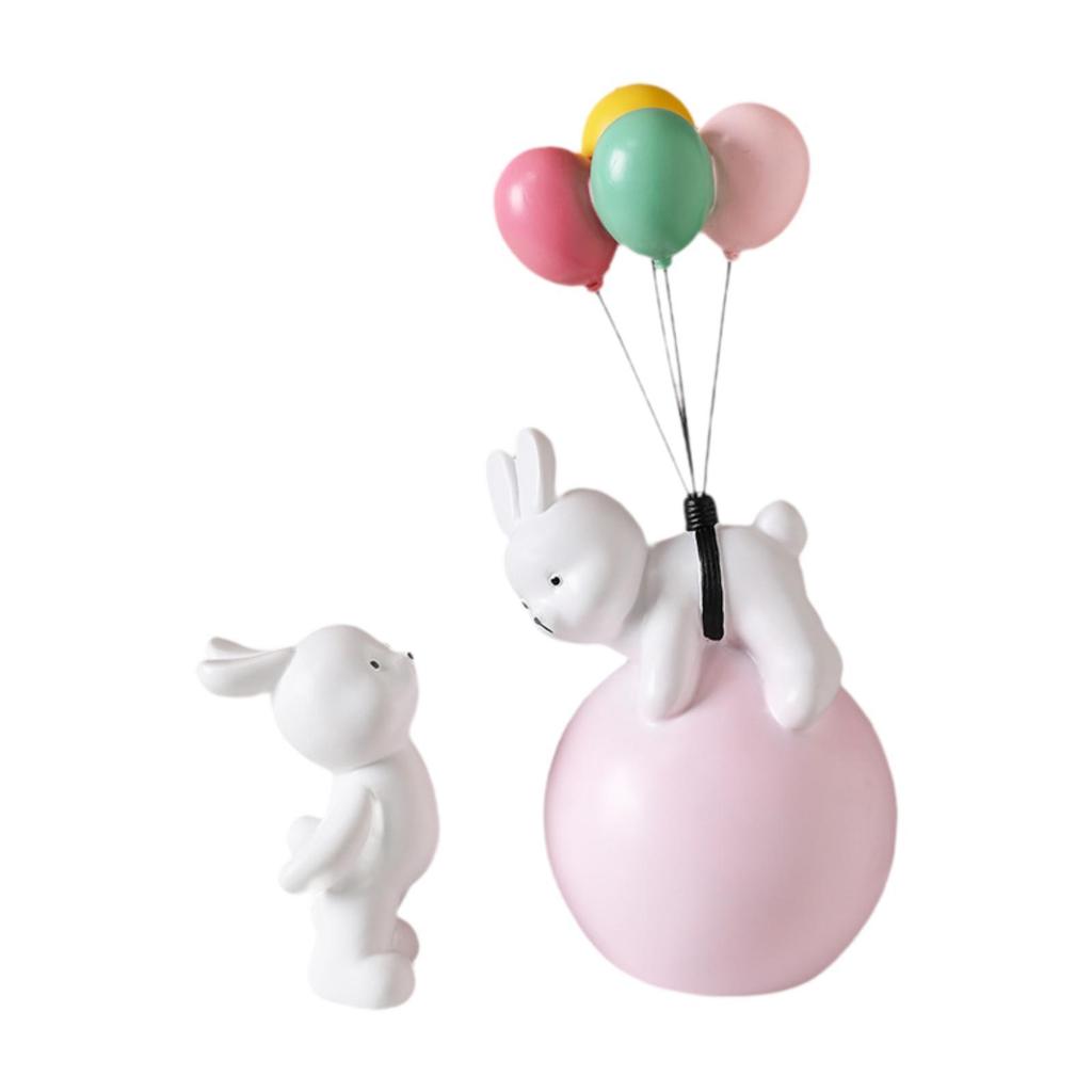 Balloon Bunny Figurine, Funny Tabletop Ornaments for Living Room TV Stand Bookshelf Arrangement Desktop