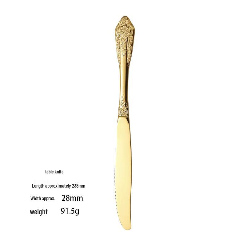 French Royal Court Stainless Steel Cutlery Set: High-End Spoons, Knives, and Forks