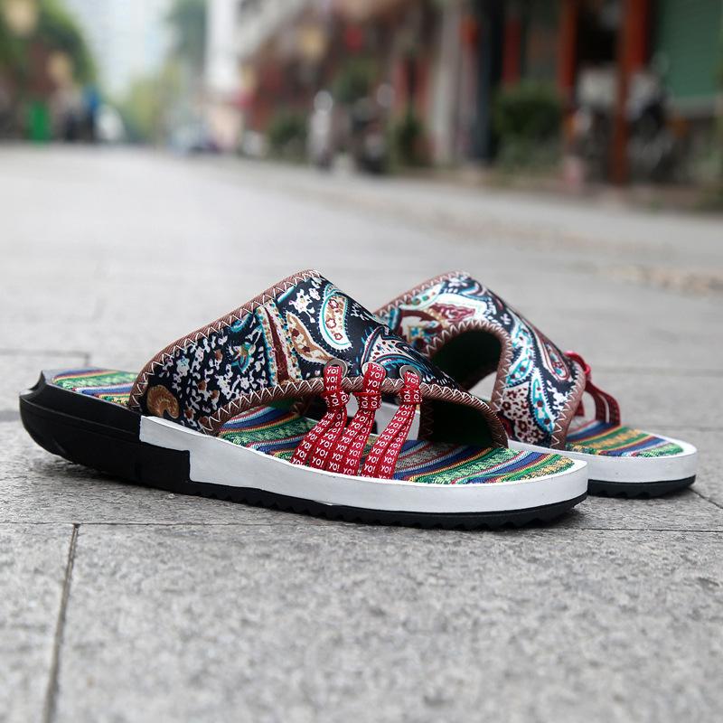 Wish Foreign Trade Large Size Fashion Platform Slippers Men's Summer Wear Trend One-word Drag Men's Beach Sandals