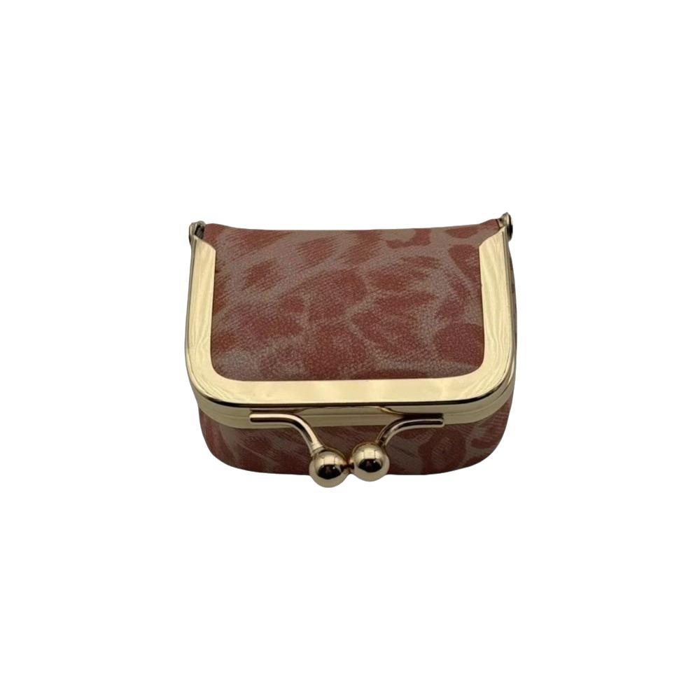 PU Leather Leather Jewelry Bag Square Small Item Bag Elegant Kiss Lock Coin Purse  Ring