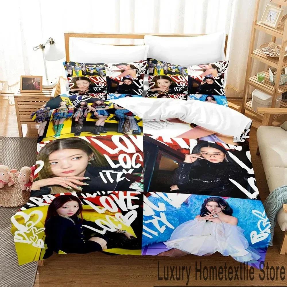 3D Print Korea ITZY LOCO Bedding Set Duvet Cover Bed Set Quilt Cover Pillowcase Comforter king Queen Size Boys Adult Bedding Set