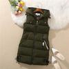 Autumn Women Vest Winter Puffer Parkas Coat Casual Pocket Hooded Waistcoat Female Sleeveless Jacket  Outerwear