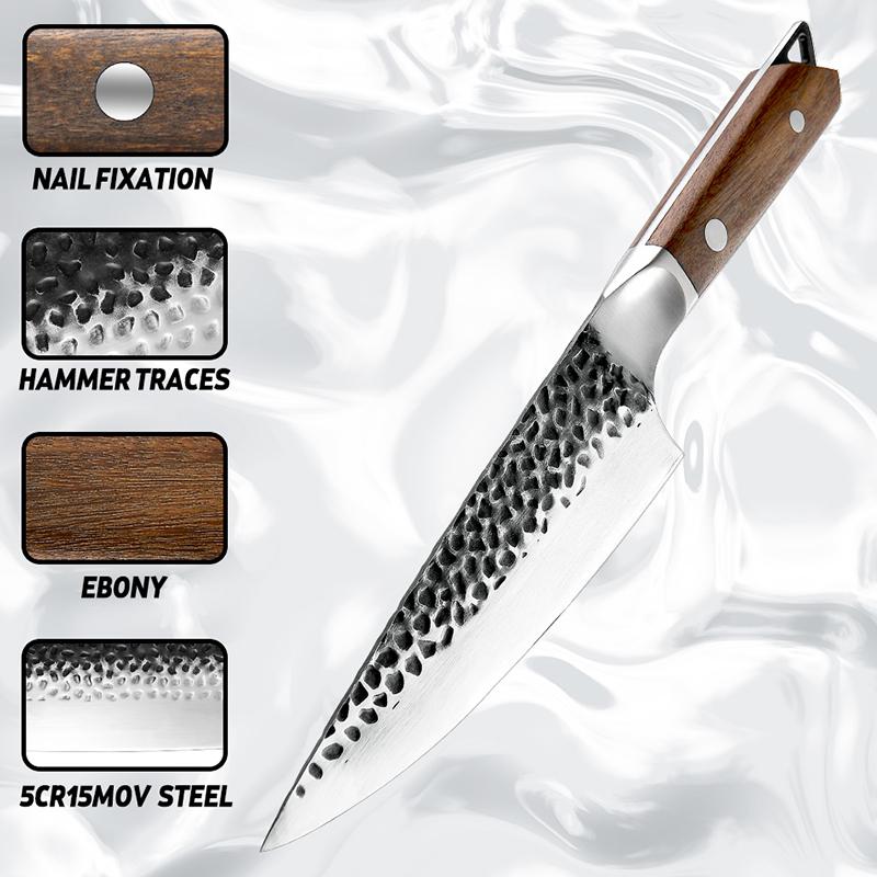 Professional Chef Knife Hand Forged Stainless Steel Kitchen Butcher Knives Vegetables Cutter Meat Slicer Ebony Handle