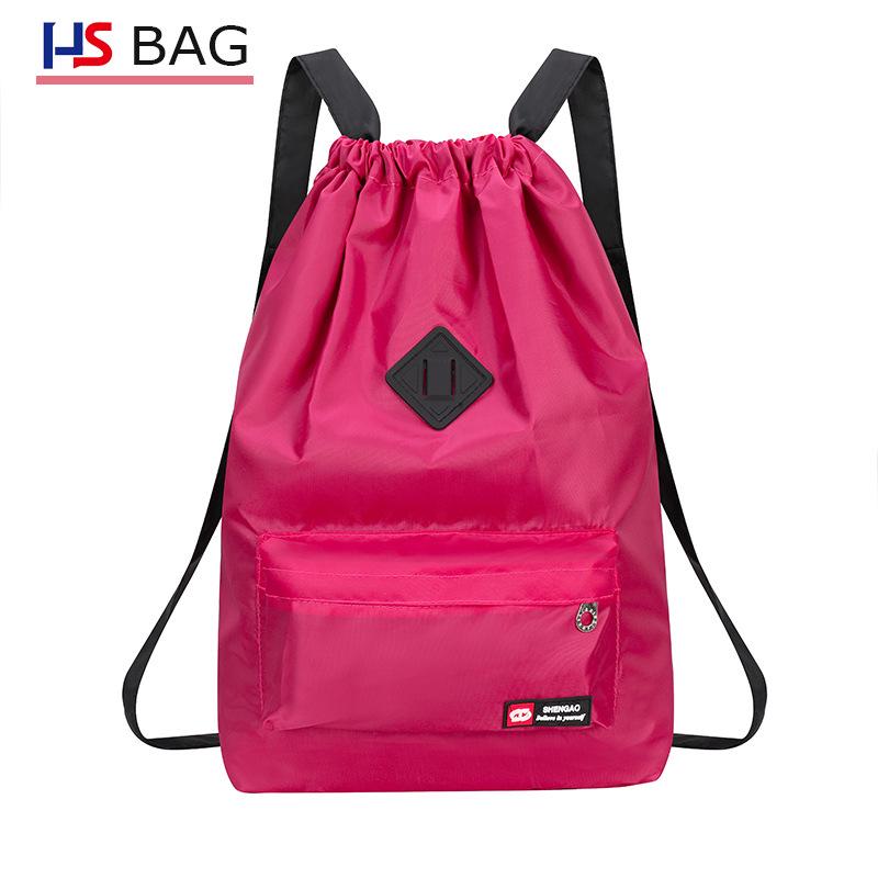 Damen Rucksack im koreanischen Stil für Outdoor und Freizeit, große Kapazität, Oxford-Gewebe, mit Kordelzug