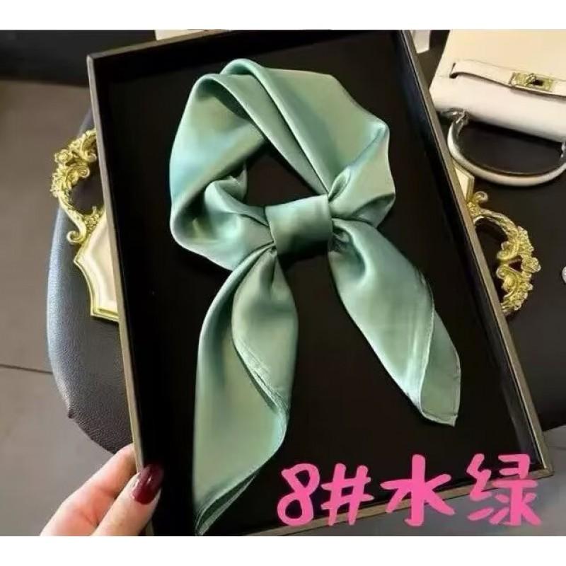 Foulard Quadrato 70cm in Raso Imitazione Seta Tinta Unita Donna Elegante Semplice Versatile per Collo Fascia Decorativa