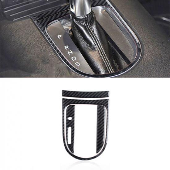 1 Set Carbon Fiber Car Center Gear Shift Panel Frame Cover For Mustang 15-21