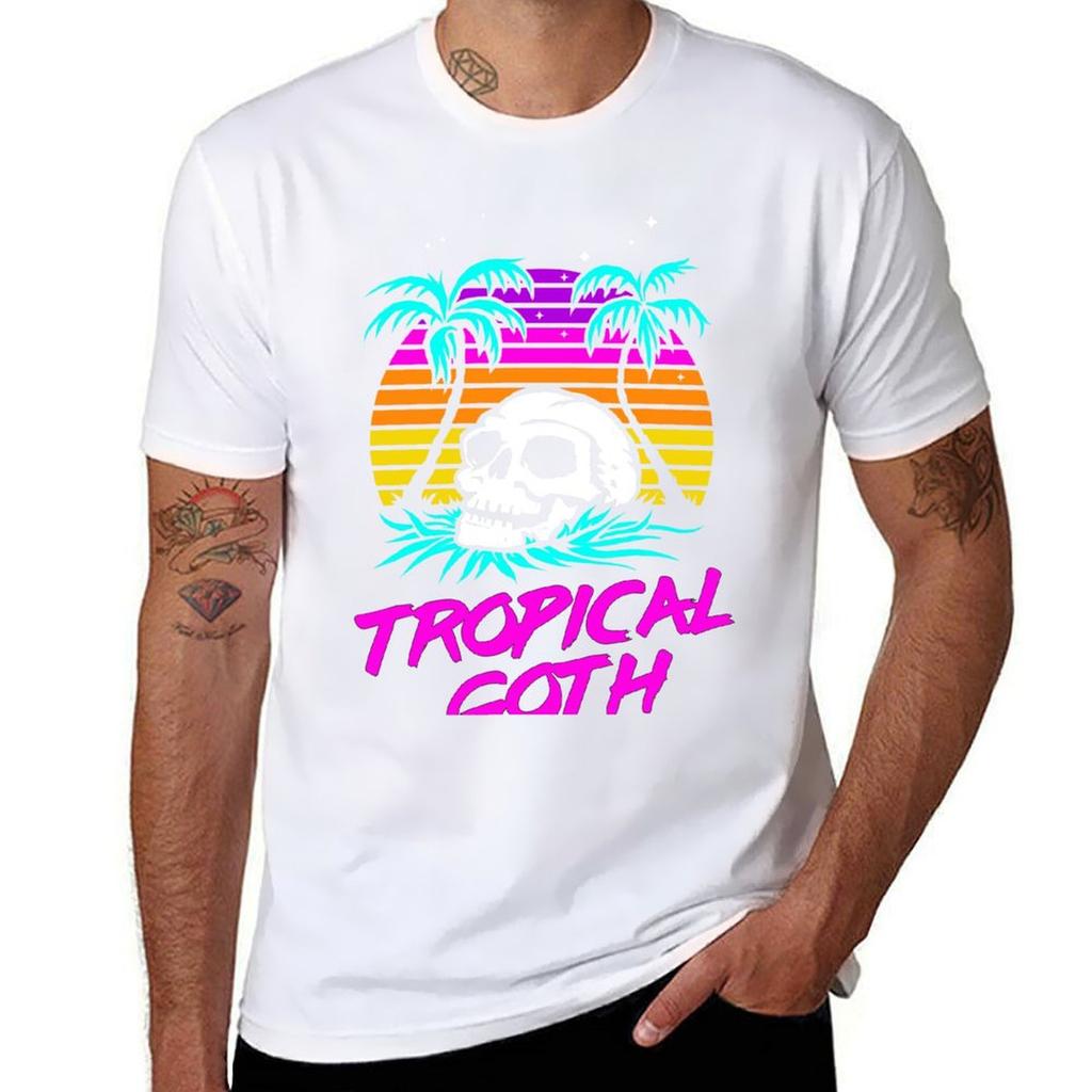 Tropical Goth (Dead Beach Vibes) Tshirt Soft Casual Short Sleeve Cotton Tee Tshirt