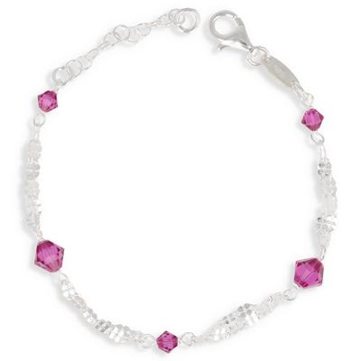 [Q2876] - Silver Bracelet 'Clara' Silver Pink - 6 Mm