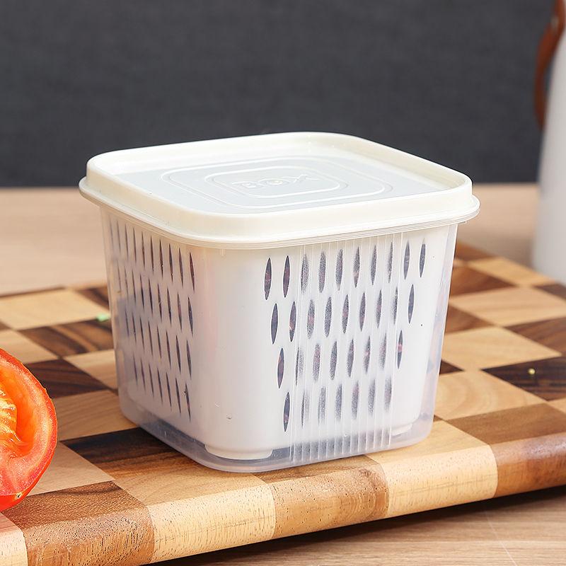 Household Food Storage Container Onion Ginger Garlic Drain Boxes with Lid Fruit Refrigerator Organizer Food-grade Kitchen Box
