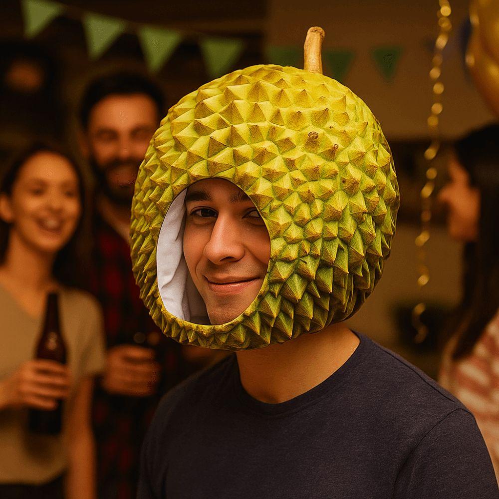 Funny Durian Headgear Soft Cartoon Plush Hat Cute Simulation Durian Hat Cosplay Costume
