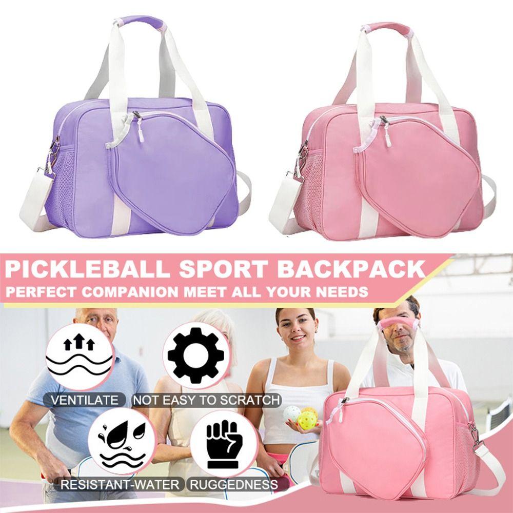 Nylon Pickleball Racket Shoulder Bag Large Capacity Pickleball Handbag  Outdoor Sports