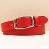 Rare Color Women's Cowhide Buckle Belt - Simple, Versatile, Retro Korean Style for Jeans
