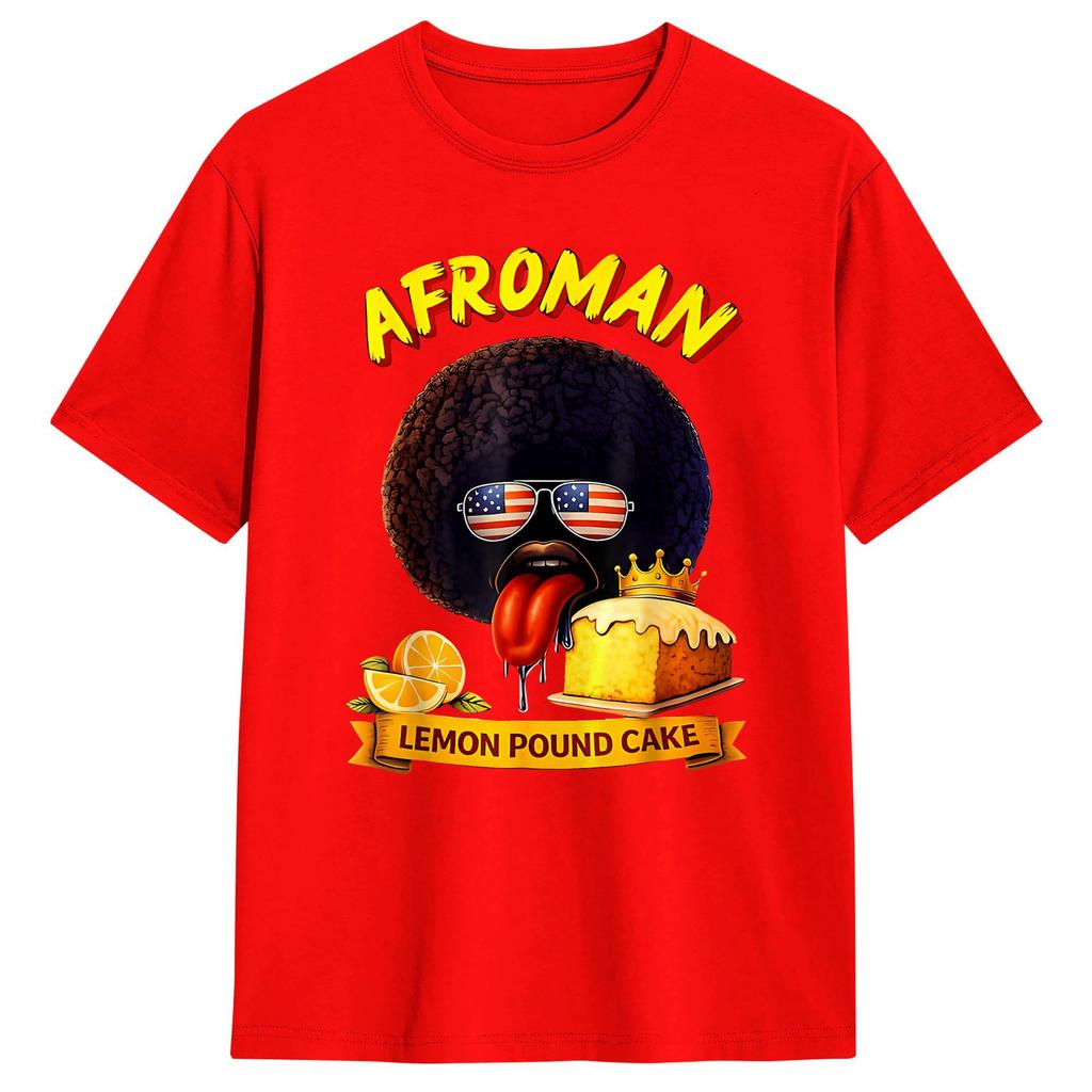 2026 AfroUnisex Lemon Pound Cake TShirt Summer 100 Cotton TShirts For Unisex Casual Tshirt Short Sleeve Vintage Tees