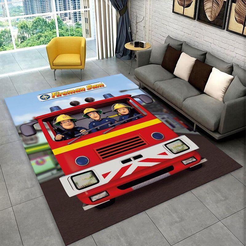Cartoon Fireman Sam Non-Slip Area Rug for Living Room,Bedroom,Playroom,Soft Carpet Floor Mat Home Decor Rug Room Gift