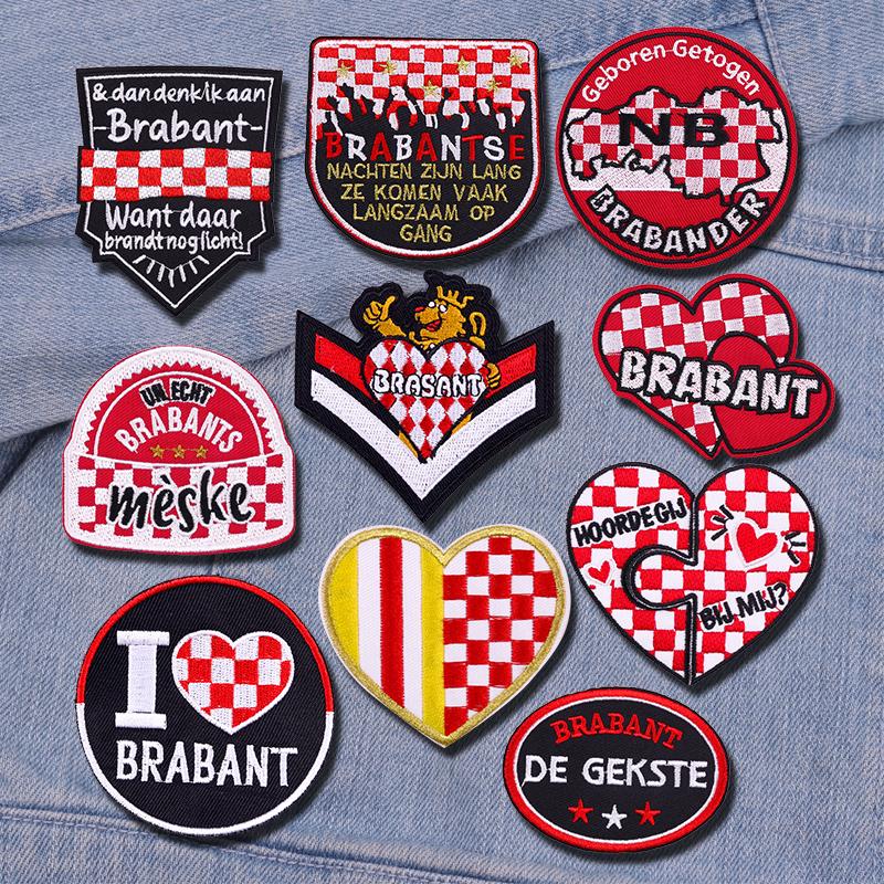 

10pcs /Set Netherland Brabant Carnival Iron On Embroidered Patches For Clothes Uniform Netherland Decorate Sew Stickers Badge