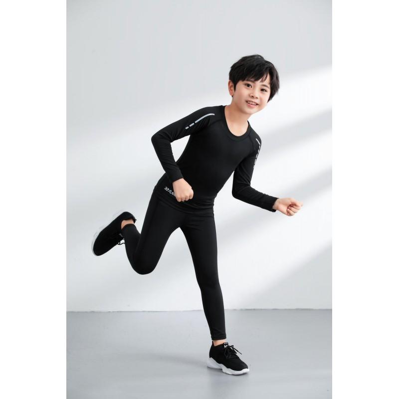 Conjunto de Compresión Atlético para Niños Niños Secado Rápido Traje para Correr Gimnasio Entrenamiento Baloncesto Fútbol