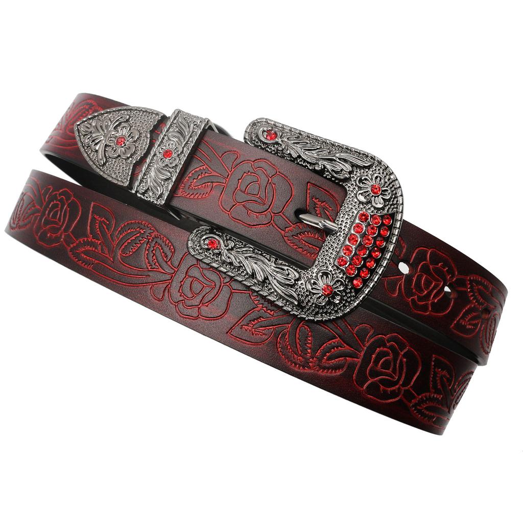 The Top Layer Is Made of Rhinestone Leather with A Western Style, Designed In An INS Style From Europe and America