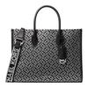 MK Mirella Metallic Logo Tote Bag Women Tote Bags Black Silver 35F4S7ZT2J-BLACK/SILVER
