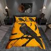 Homewish Wildlife Wolf Duvet Cover SetRetro Fantasy Theme Bedding SetRed Gold Black Bed Set For Boys Kids