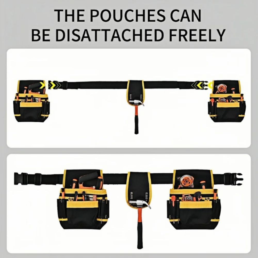 26-Strap Design Magnetic Tool Belt Magnetic Tool Holder Removable Pouch Detachable Waist Pouch Multi-Pocket System