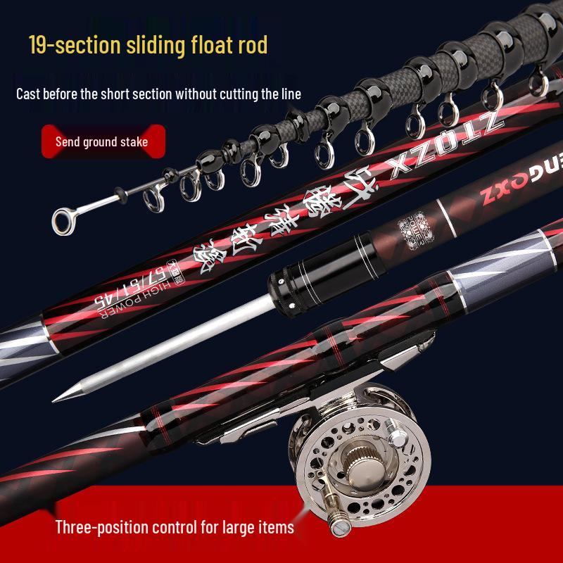 Authentic Qingzhanxi 19-Section Short-Handle Ultra-Light Fishing Rod Set for Corn, Wheat, and Rock Fishing.