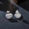 Heart Real Moissanite Women's Stud Earrings 14K White Gold Plated Earring