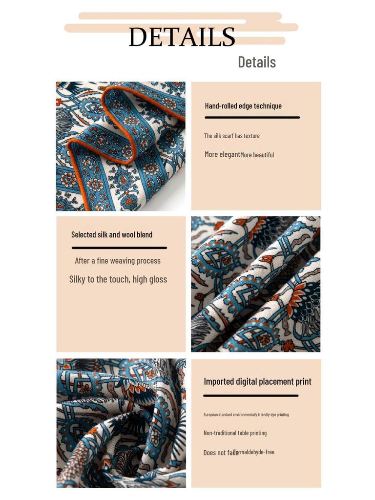 Silk Wool Women's Elegant Sunshade Scarf & Shawl - Luxurious Autumn Neck Warmer New Arrival