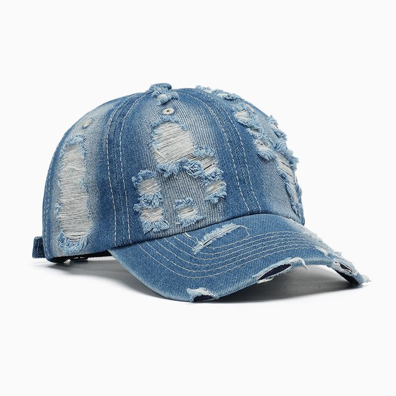 Zealous Sole Women's Black Cotton Breathable Cap Men And Spring And Summer Soft Top Distressed Washed Baseball Cap 56-58Cm