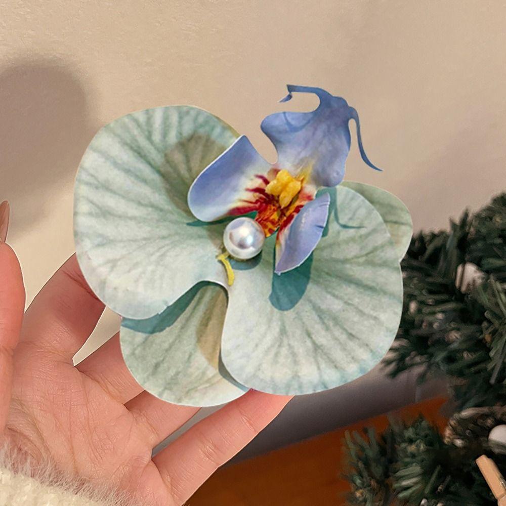 1Pcs Phalaenopsis Pearl Hair Clip Orchid Hair Clip Hair Accessories Duckbill Clip Bow Flower Hair Clips Cloth