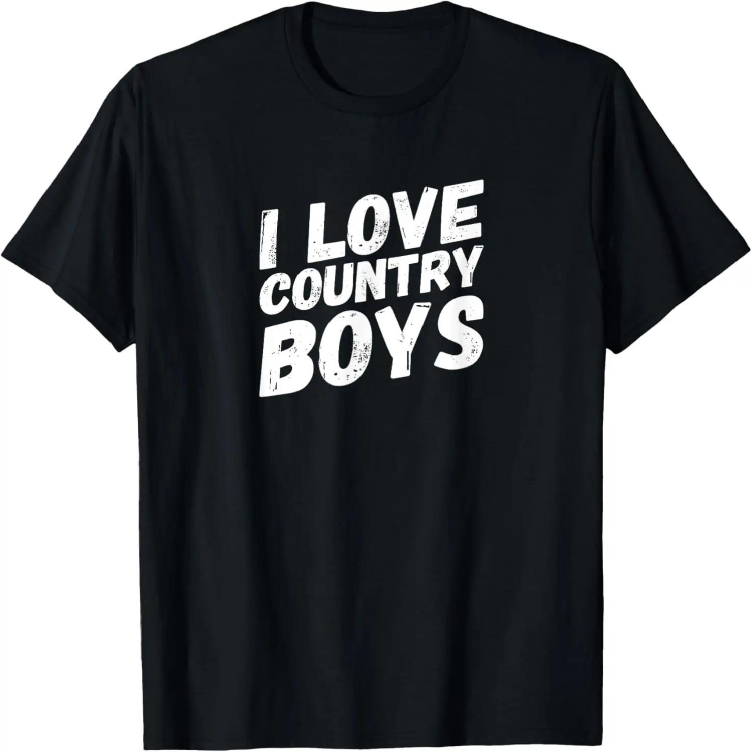 I Love Country Boys T-shirt, Graphic Tshirt, Novelty Tee S чёрный