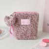 Winter Leopards Pattern Makeup Pouches Portable Beauty Storage Case Girl Portable Sanitary Cotton Bag