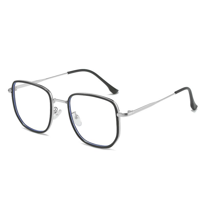 Neue Großrahmenbrille 9299 Quadratische Gesicht bedeckende Flachbrille für Frauen Xiaohongshu, Die gleiche Blaulichtbrille für Männer