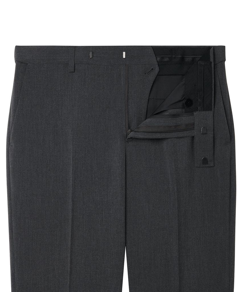 MUSINSA STANDARD Lightweight Relaxed Tapered Hidden Banding Crop Slacks [Medium Gray]