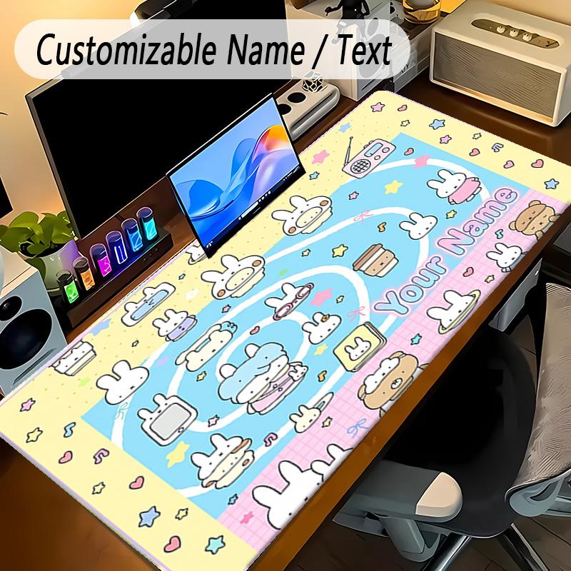 Large Mouse PadMiffy Custom Name Text Personalized Desk Mat Non Slip Gaming Pad