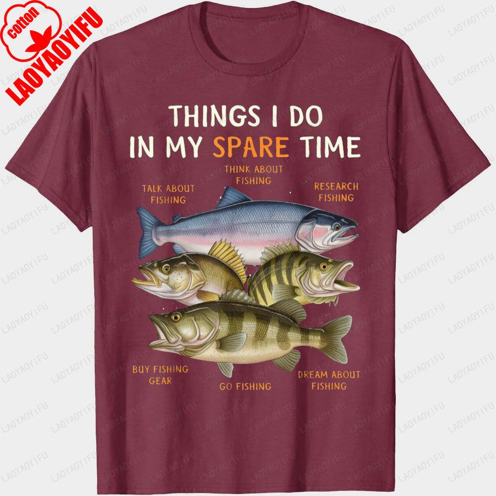 

Футболки с графикой рыбалки в свободное время, классические футболки с принтом рыбы, мужская одежда, уличная мода, повседневные топы для рыбалки, унисекс хлопковые футболки 4XL