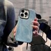 Sticky Denim Pattern Is Suitable for iPhone16 Mobile Phone Case Button Hollow Anti-drop Apple 17 Advanced Sense Protective Case 15