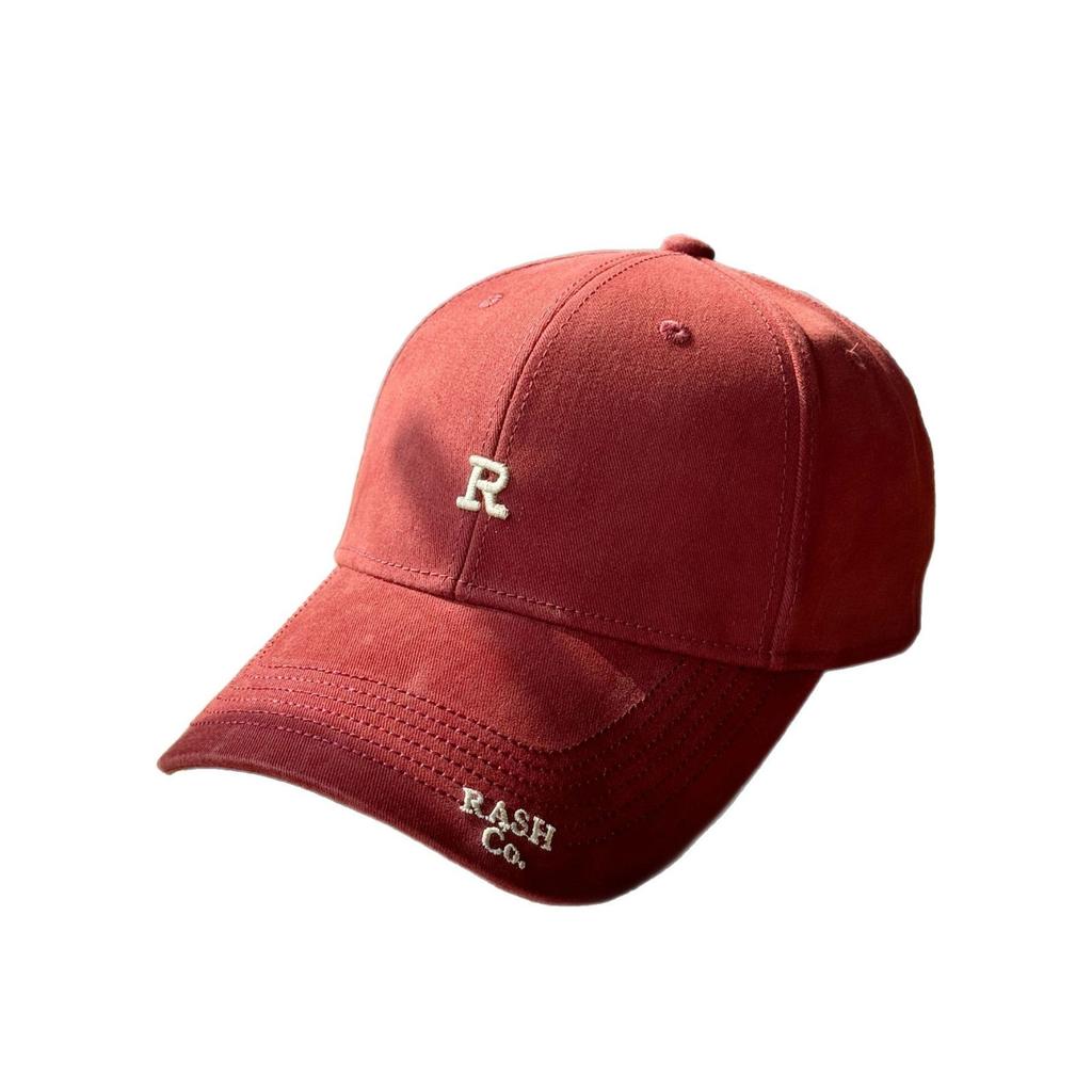 3D Embroidered Letter Baseball Cap for Women, Spring and Autumn Versatile, Face-Slimming, Korean Style, Large Head Circumference, Wide Brim, Trendy