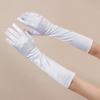 1 Pair Stretchy Satin Women Sexy Gloves, Suitable For Evenings, Galas, Performances, Wedding And Party Outfits