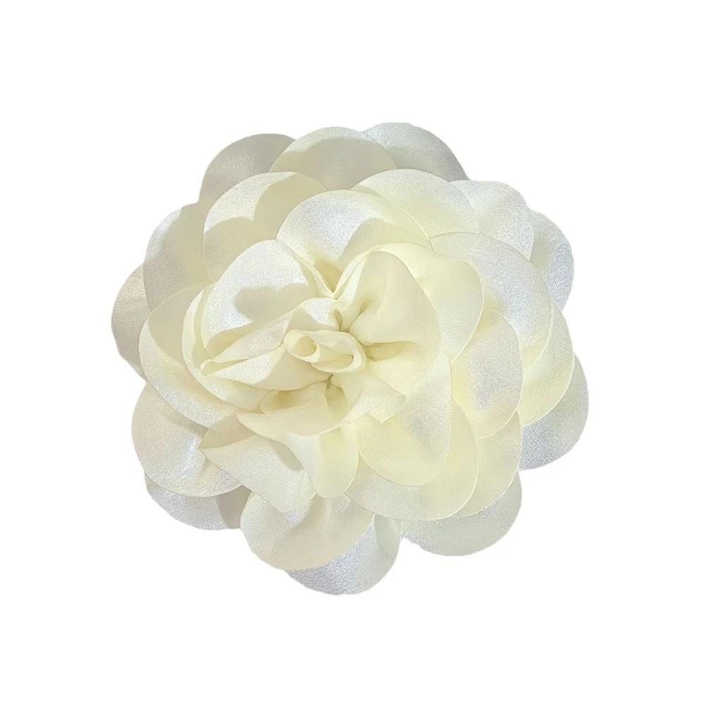 Large Flower Corsage Silky Satin Lapel Pin Camellia Brooch Romantic Wedding Flower Brooch For Shirts Lapel Skirts