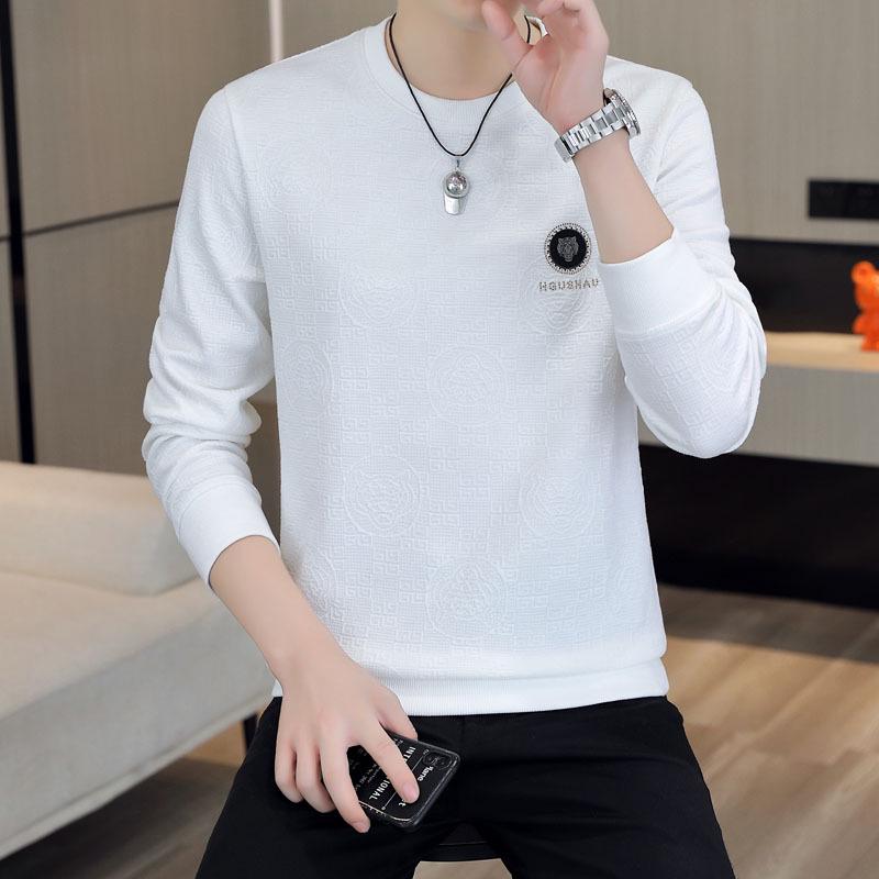 Men's Velvet Slim-Fit Long-Sleeve Sweatshirt for Spring & Autumn