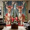 Christmas cartoon reindeer print curtains   Christmas decorations   bedroom and living room   home decoration   room decoration