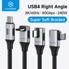 Hagibis Cablu USB C la USB C Unghi Drept 240W 90 Grade Tip C Cablu Încărcare Rapidă Auto 80Gbps pentru Thunderbolt 5 iPhone Macbook