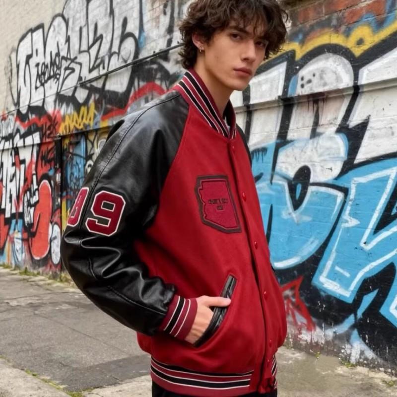 Unisex Oversized Baseball Jacket With Embroidered Letter Design Fall Streetwear Hoodie Style Outerwear