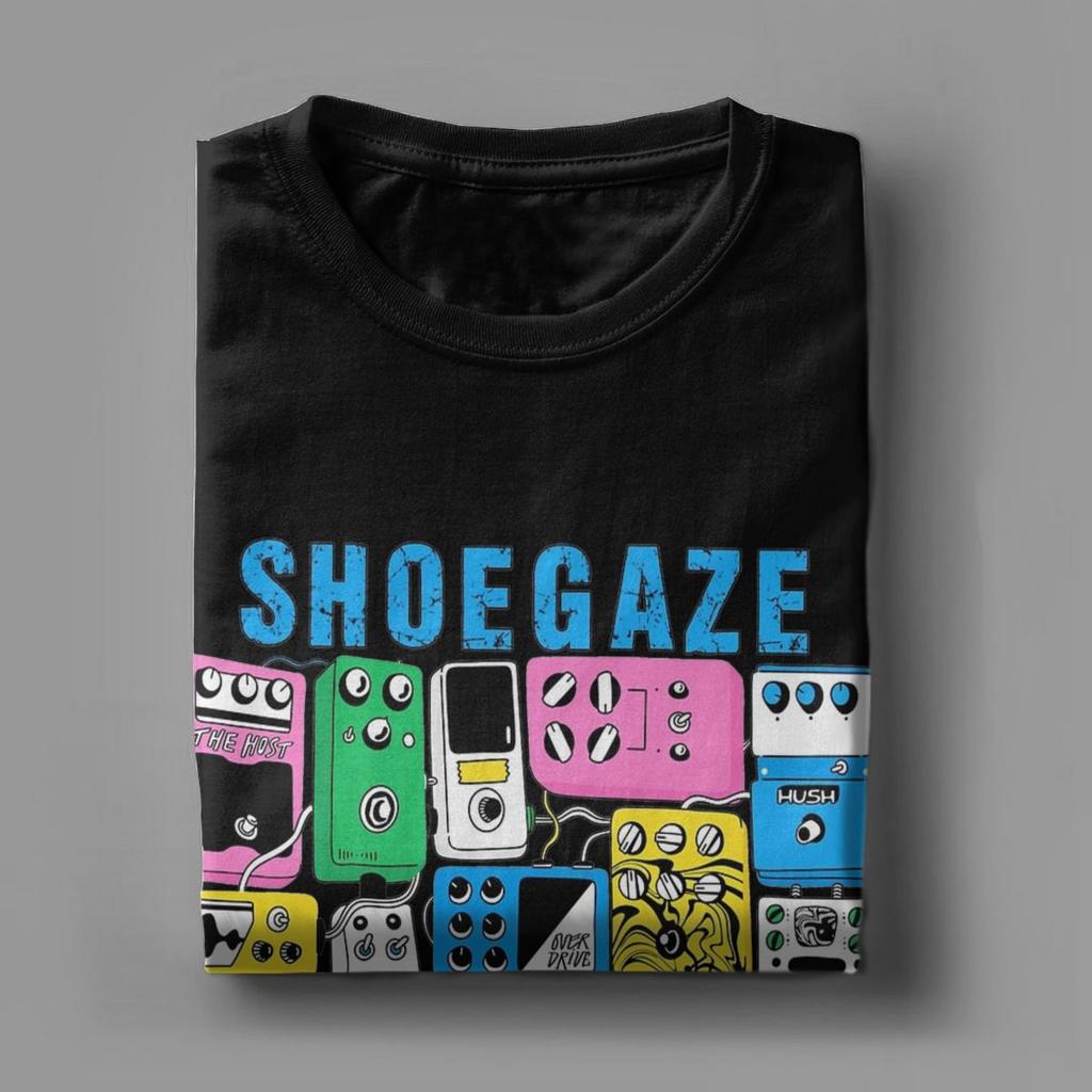 Shoegaze Gitarrenpedal T-Shirt Herren Reine Baumwolle Vintage T-Shirts Rundhals T-Shirt Kurzarm Oberteile Geschenkidee