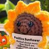 Positive Energy Sunflower Hand-woven Dolls Hug Pocket Knitting Doll Positive Card Desktop Ornament Gift Room Motivational Decor