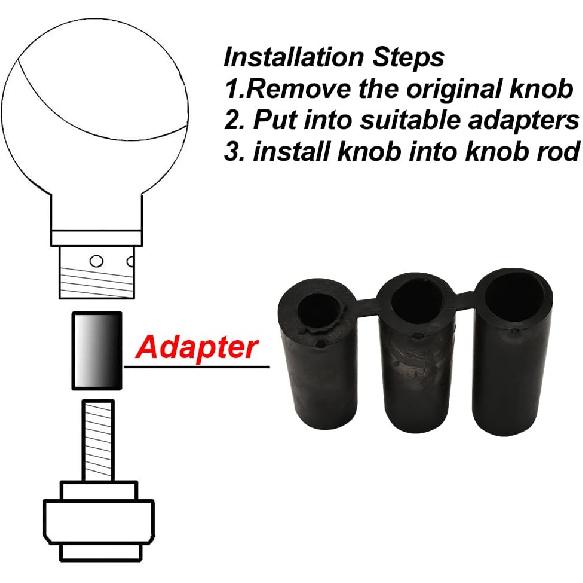 Wood Grain Gear Shifter Knob, Universal Car Gear Shift Manual Knobs Aluminum Alloy Stick Shift Handle with 3 Threaded Adapters M8 M10 M12, Style A