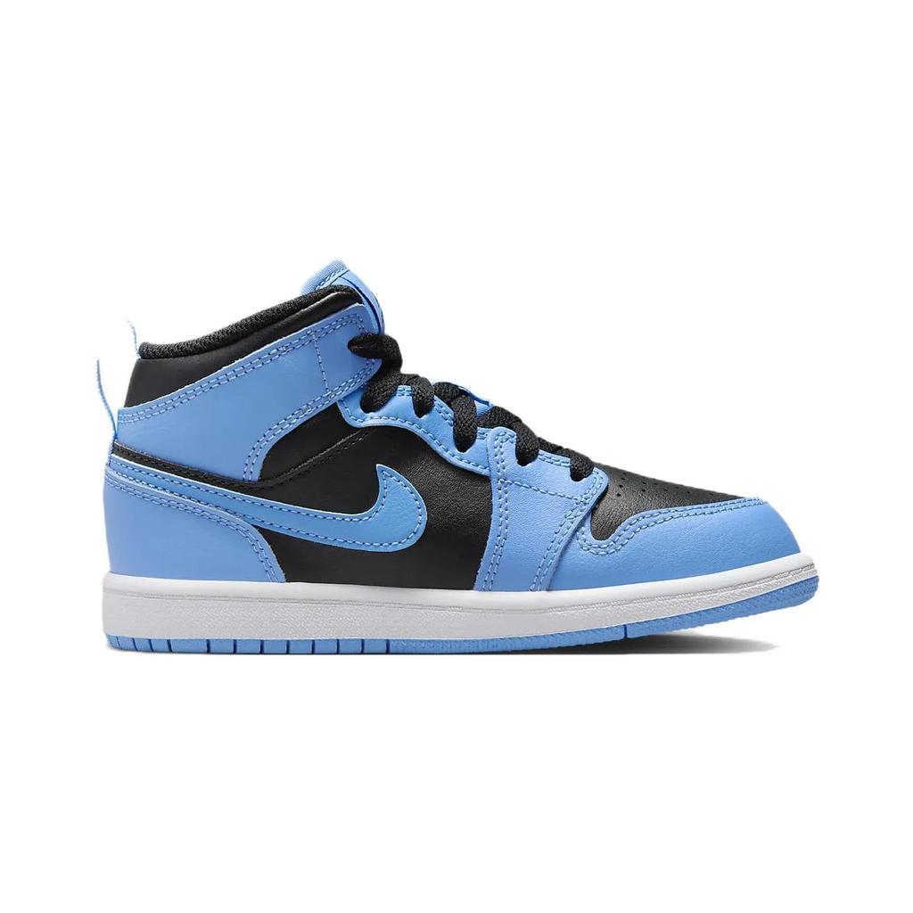 Air Jordan 1 Mid PreSchool 'University Blue Black' (Unisex) University Blue / White / Black Kids' Basketball Shoes DQ8424 401