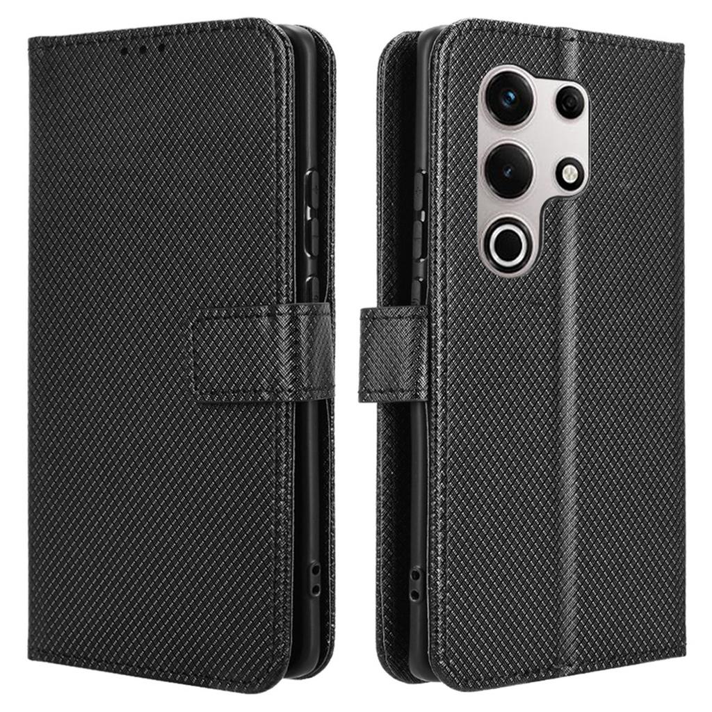 For Itel S25 Ultra Case PU Leather Diamond Texture Wallet Phone Cover