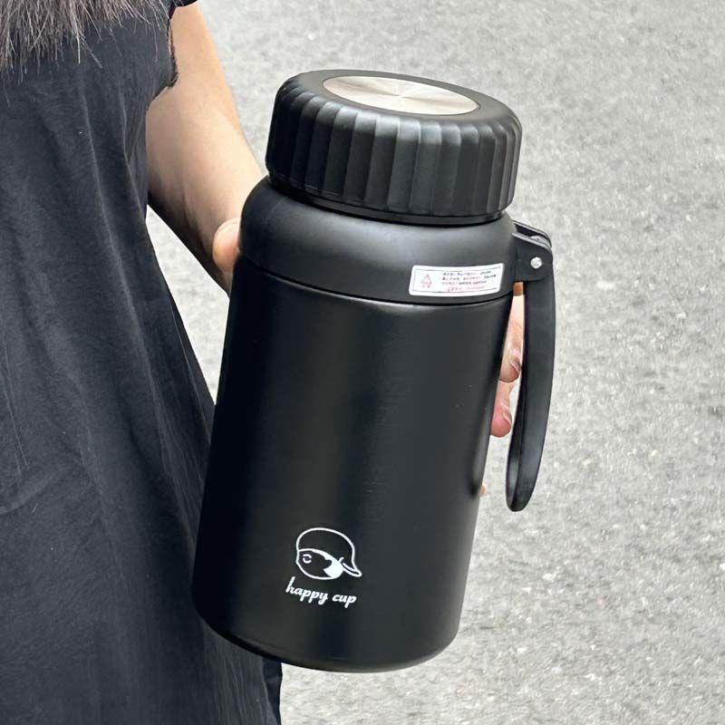 1000ml Cute Pet Cartoon Large Capacity Insulated Bottle, 316 Stainless Steel Thermos, Portable Handle Cup 1000ml