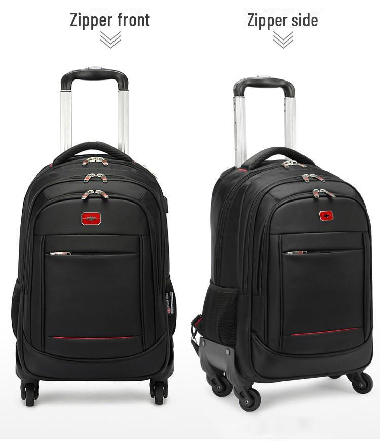 Multifunctional Business Travel Backpack with Detachable Wheels - Large Capacity, Waterproof, and Wear-Resistant.